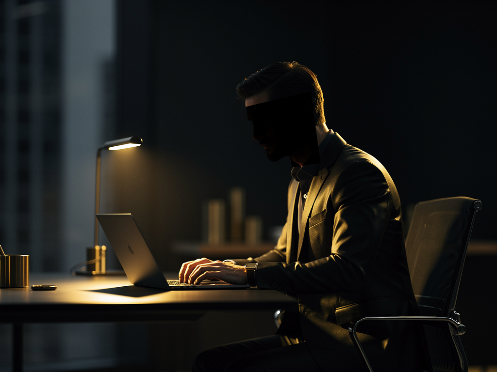entrepreneur travaillant sur un business faceless depuis son bureau